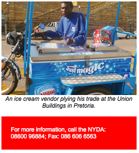 Selling ice cream discount from a bicycle